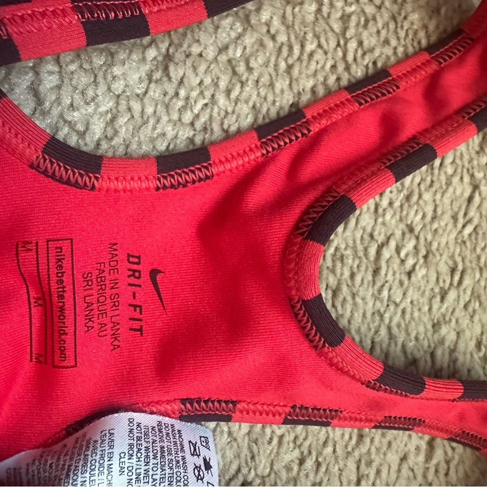 Nike Red and Black Striped Sports Bra - Picture 3 of 3
